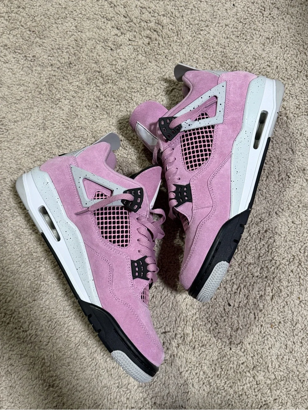 Jordan 4 Retro ‘Orchid’ Suede Mid Top Sneakers Men’s AQ9129-501